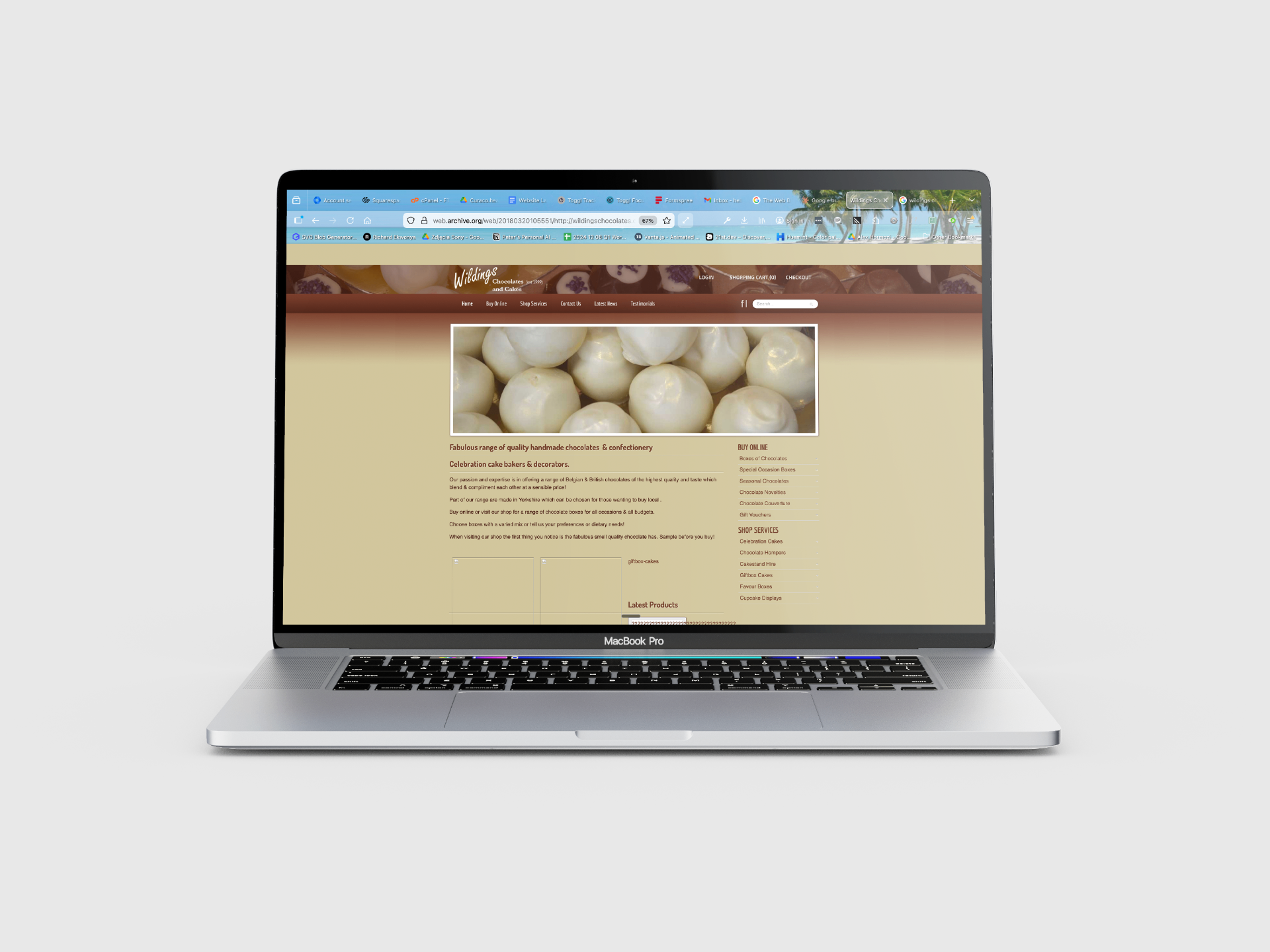Previous Wildings Chocolates website 1