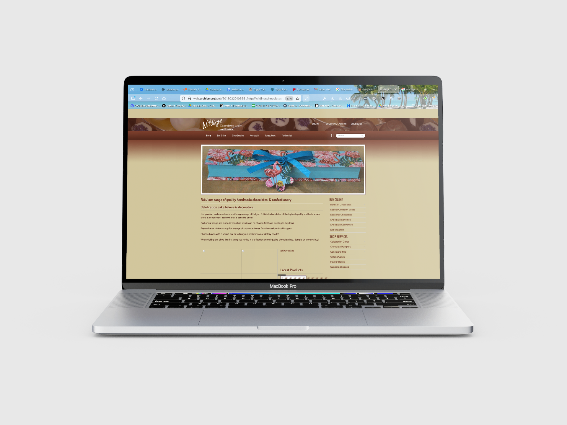 Previous Wildings Chocolates website 2
